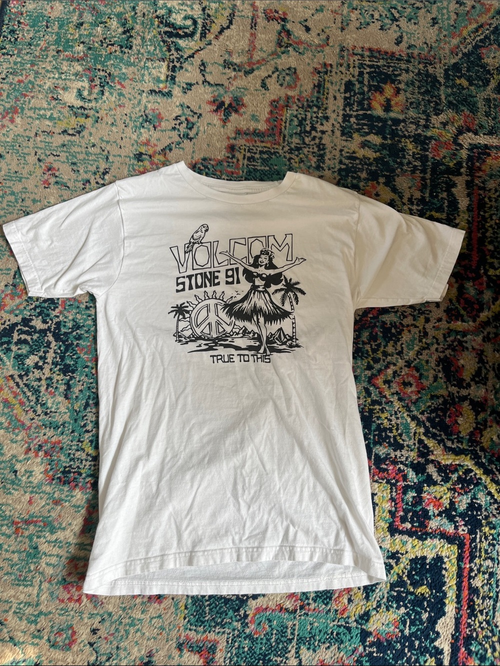 Volcom White Graphic Stone 91 Hula Tee